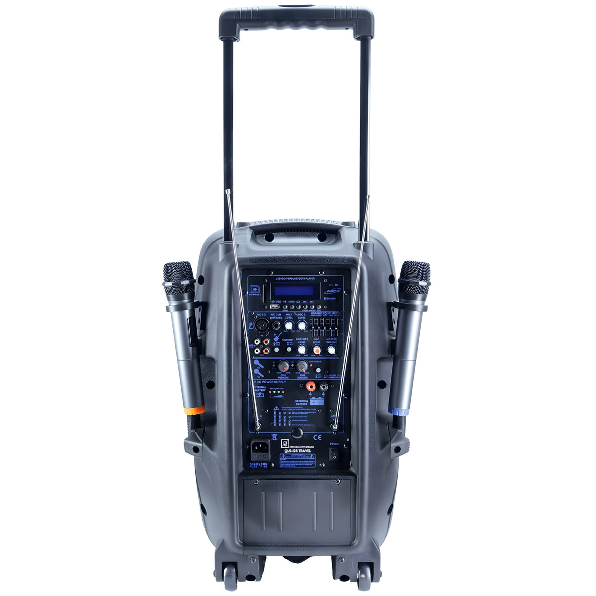 OQAN QLS - 12S - TRAVEL Altavoz trolley con batería y 2 micrófonos inalámbricos UHF - Tempo Shop