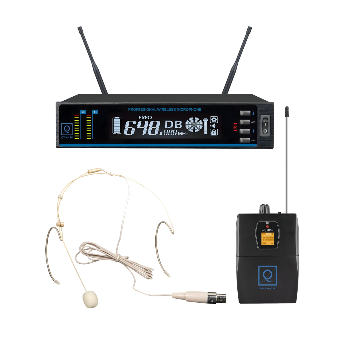 OQAN QWM - 1 HEADSET 863 - 865 MHZ - Sistema profesional micrófono headset inalámbrico UHF - Tempo Shop