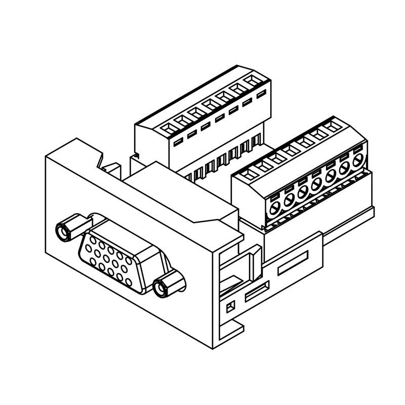 FactorRACK Panel VGA Hembra 15 Pines - Módulo para Cajas de Conexión 45x22.5mm - Tempo Shop