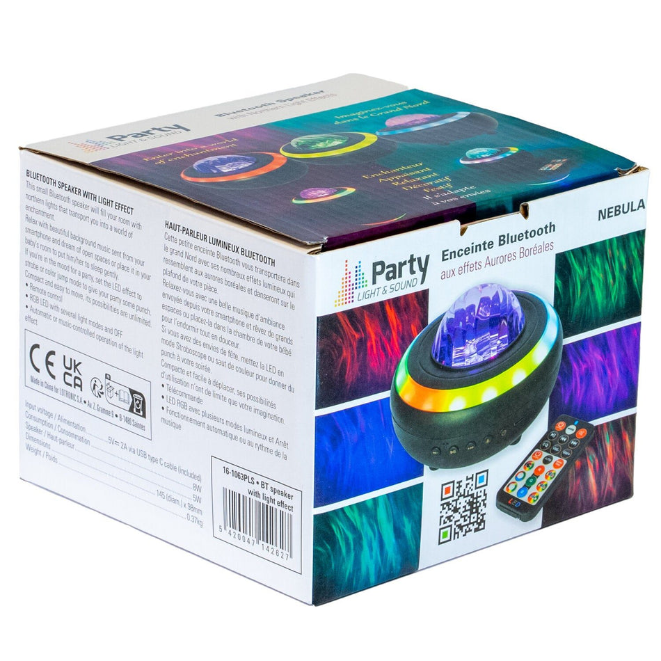Party Light & Sound NEBULA – Altavoz luminoso Bluetooth con efectos Aurora Boreal - Tempo Shop