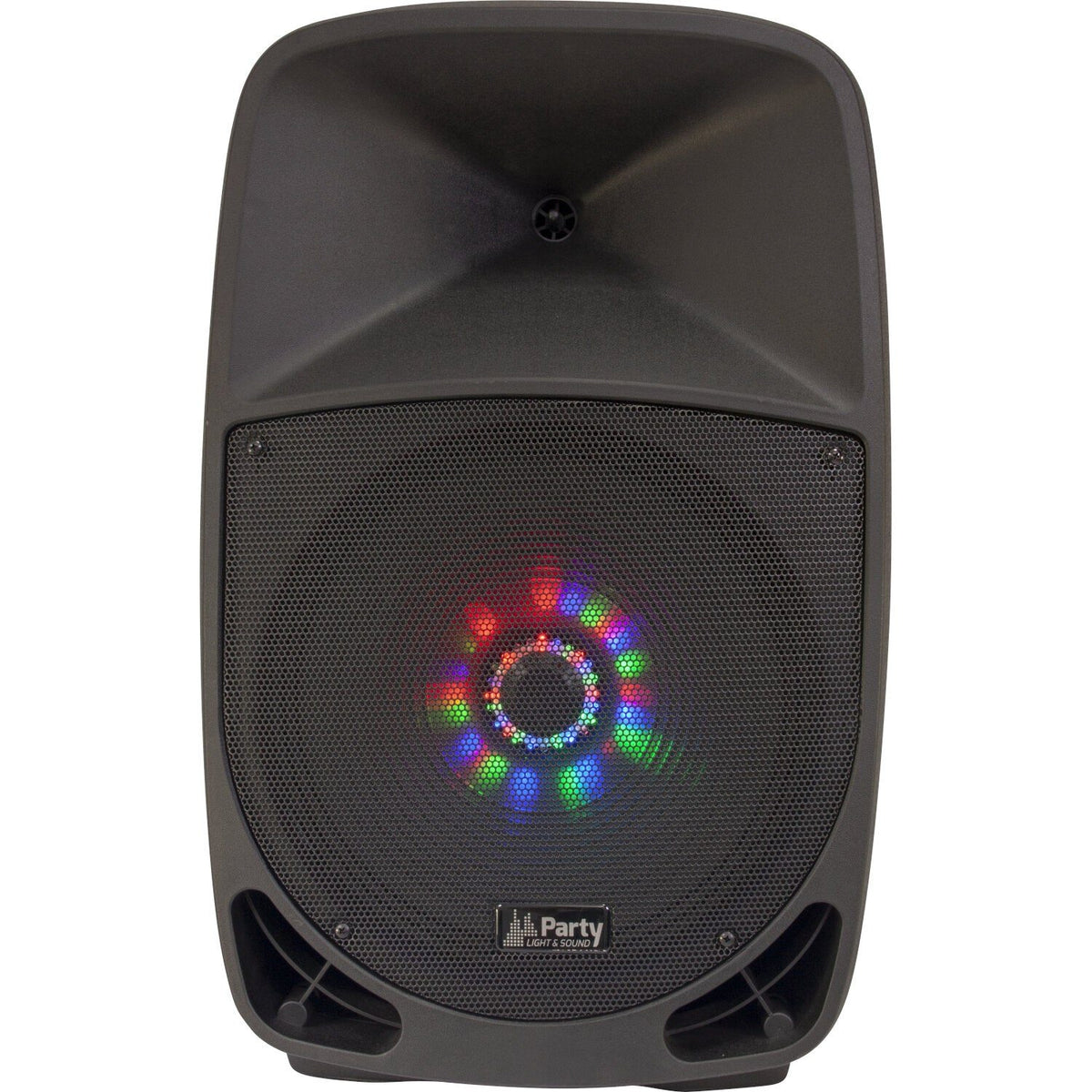 Party Light & Sound PARTY-15LED – Bafle portátil 15″/38 cm con batería, USB, Bluetooth, FM y micrófono VHF inalámbrico - Temp