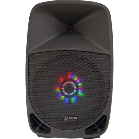 Party Light & Sound PARTY-15LED – Bafle portátil 15″/38 cm con batería, USB, Bluetooth, FM y micrófono VHF inalámbrico - Temp