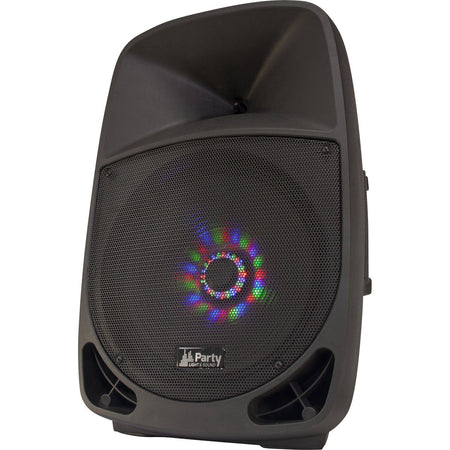 Party Light & Sound PARTY-15LED – Bafle portátil 15″/38 cm con batería, USB, Bluetooth, FM y micrófono VHF inalámbrico - Temp