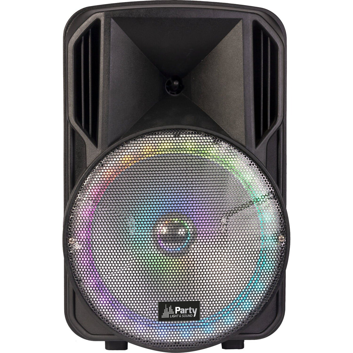 Party Light & Sound PARTY-15RGB – Bafle portátil 15″ (38 cm) con USB, TF, Bluetooth, FM, micro VHF y mando a distancia - Temp