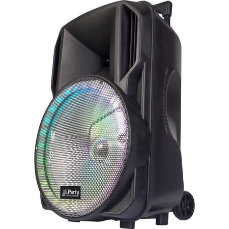 Party Light & Sound PARTY-15RGB – Bafle portátil 15″ (38 cm) con USB, TF, Bluetooth, FM, micro VHF y mando a distancia - Temp