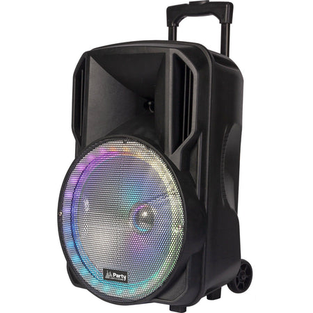 Party Light & Sound PARTY-15RGB – Bafle portátil 15″ (38 cm) con USB, TF, Bluetooth, FM, micro VHF y mando a distancia - Temp