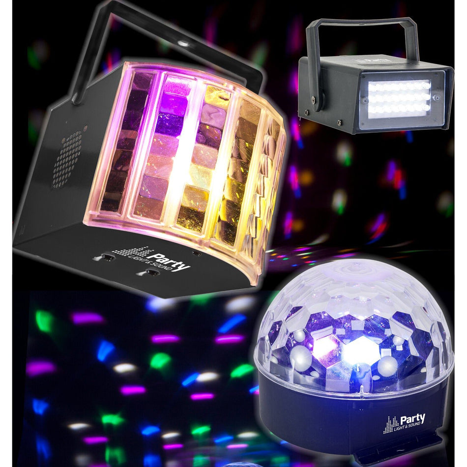 Party Light & Sound PARTY-3PACK – Pack de 3 efectos de iluminación LED - Tempo Shop