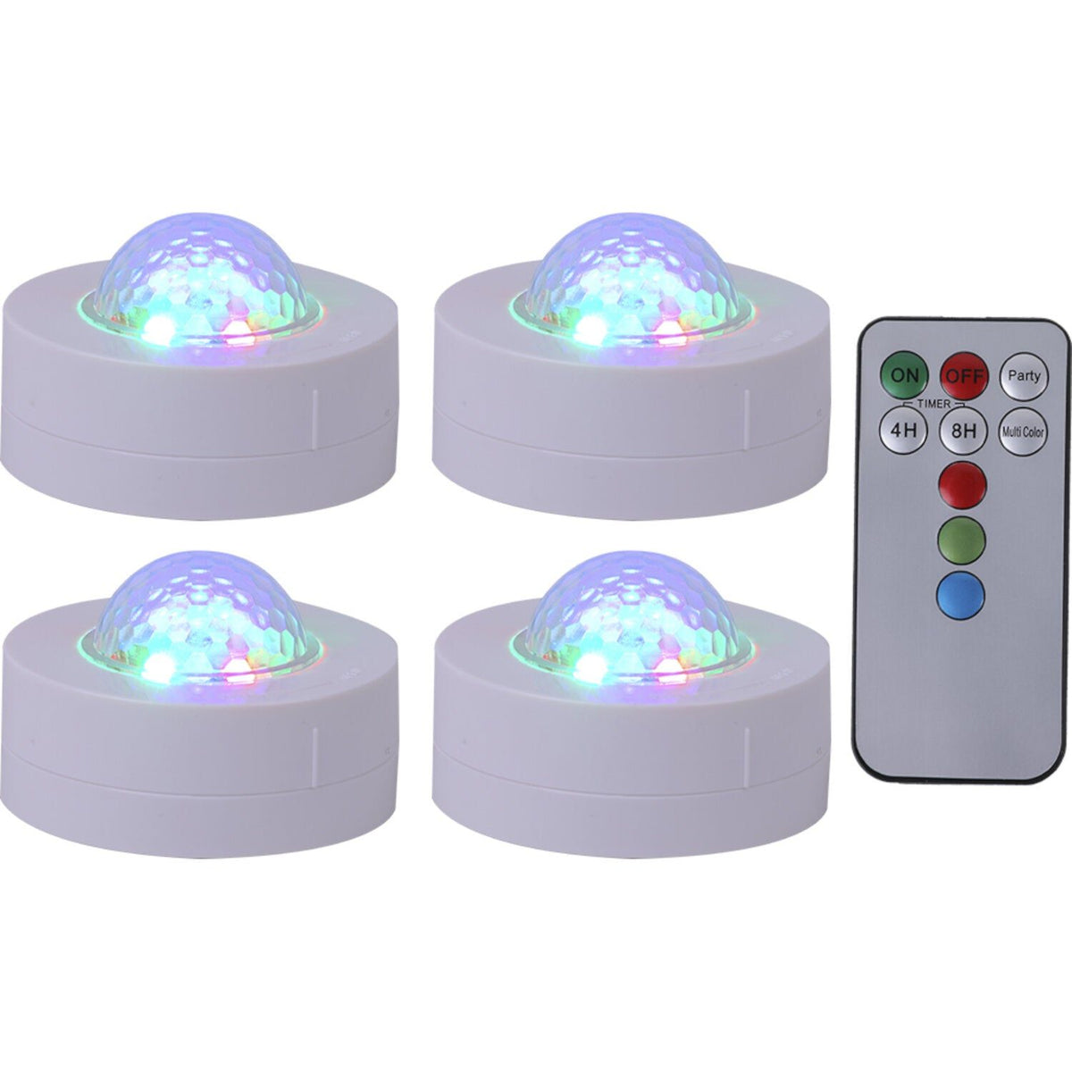 Party Light & Sound PARTY-4ASTRO – Pack de 4 mini efectos Astro RGBW con mando - Tempo Shop
