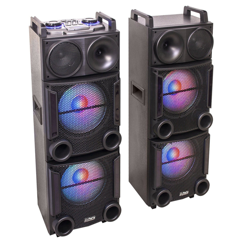 Party Light & Sound PARTY-BOX412 – Sistema de sonido PA con USB, SD, FM, Bluetooth y control remoto (2×12"/30 cm, 1200 W) - T