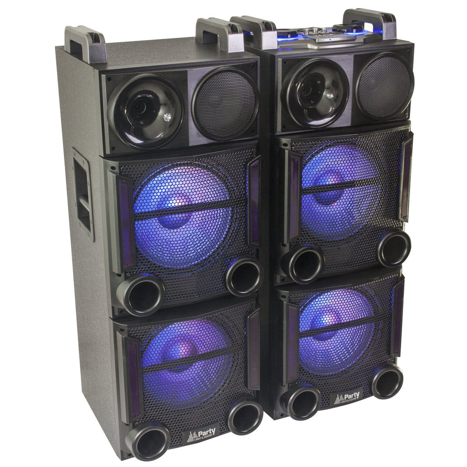 Party Light & Sound PARTY-BOX412 – Sistema de sonido PA con USB, SD, FM, Bluetooth y control remoto (2×12"/30 cm, 1200 W) - T
