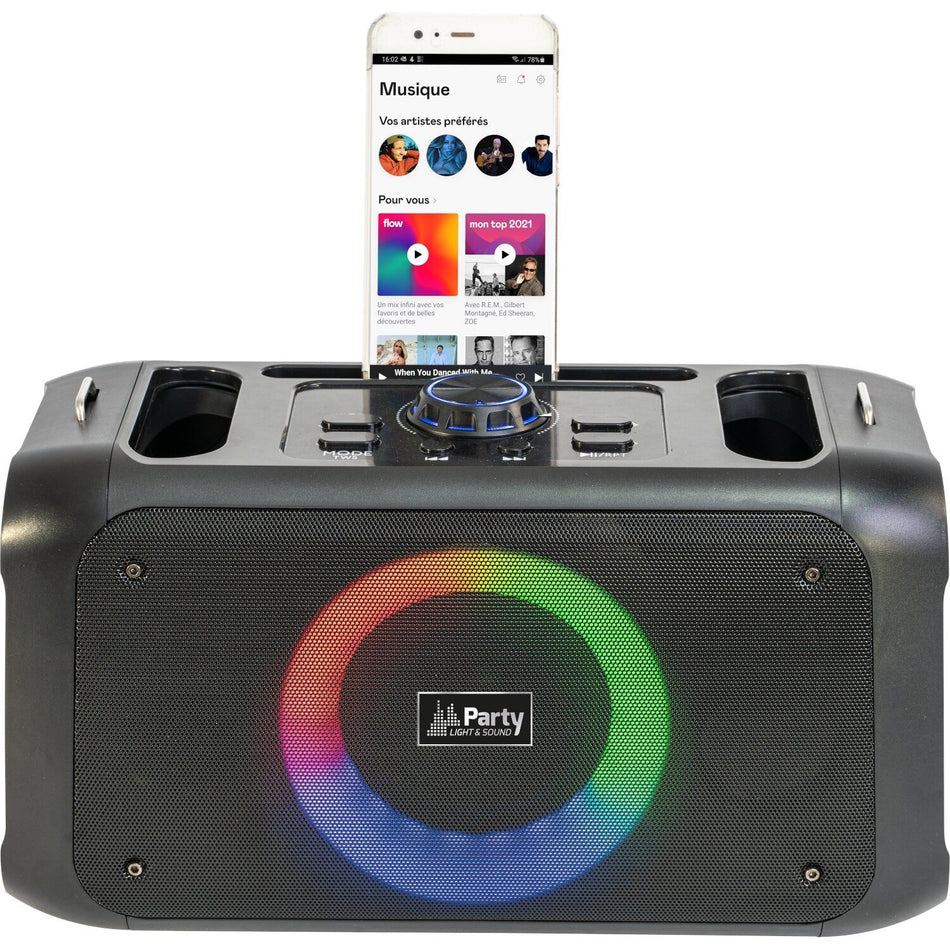 Party Light & Sound PARTY-STREET1 – Altavoz portátil LED Bluetooth 4″/10 cm 100 W con USB y microSD - Tempo Shop