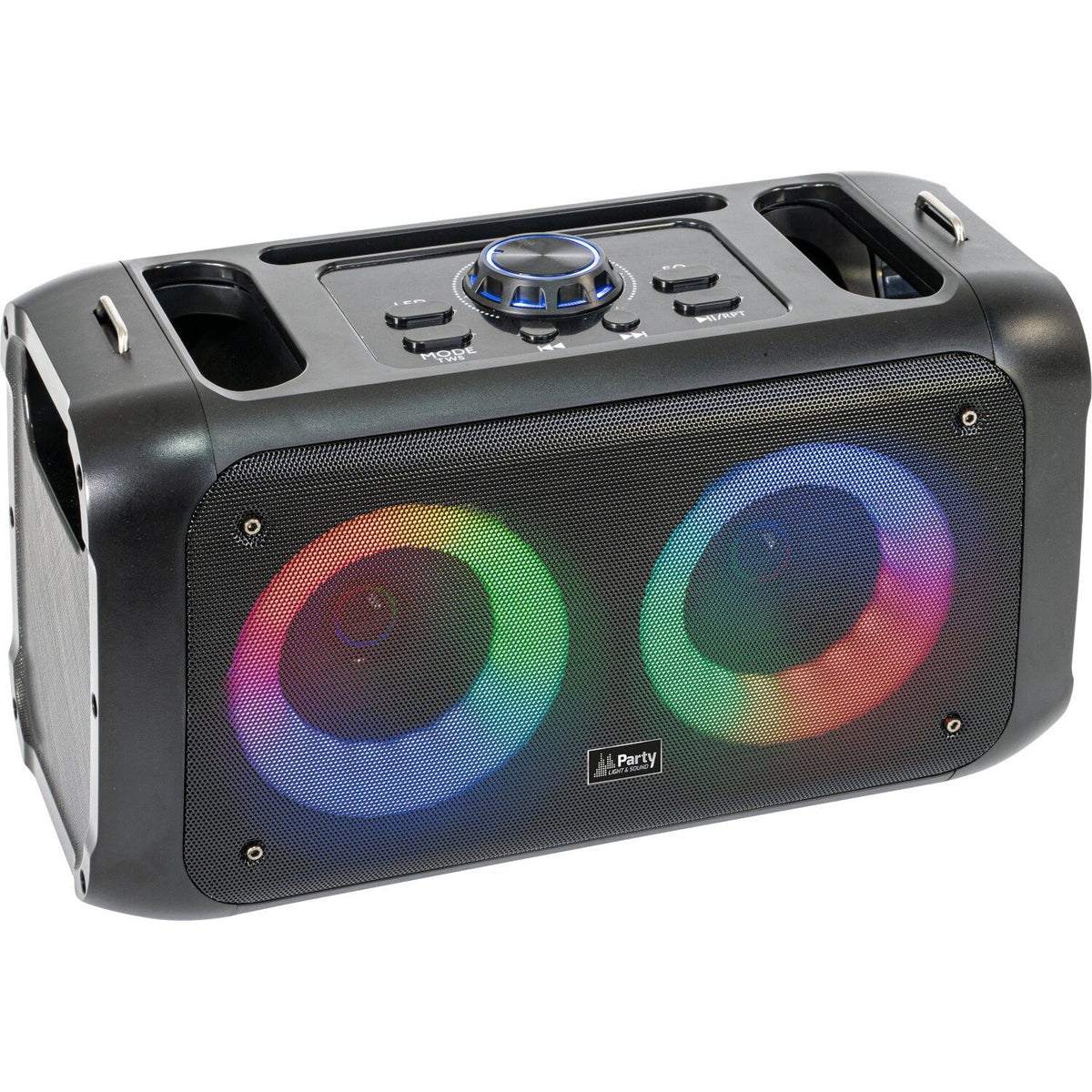 Party Light & Sound PARTY-STREET2 – Altavoz portátil LED Bluetooth con USB, micro-SD y TWS (2×3″, 100 W) - Tempo Shop
