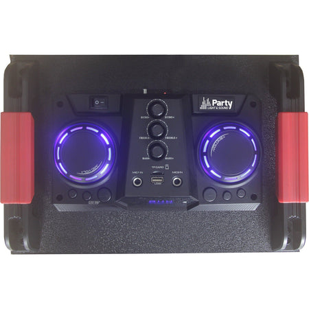 Party Light & Sound PARTY-STUP210-UK – Caja Activa Columna 2×10″ (25 cm) con Efectos LED, REC, USB/SD, BT y FM + Micrófono -