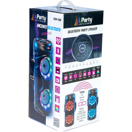 Party Light & Sound TEEN-VIBE – Altavoz portátil Bluetooth con LED animados - Tempo Shop