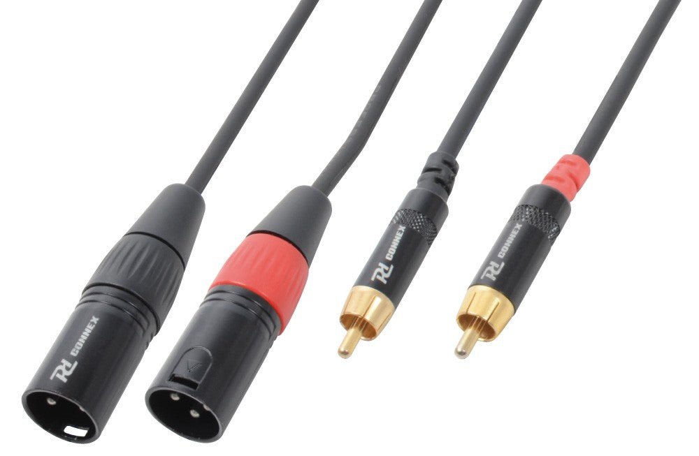 PD - Connex CX66 - 1 - Cable de señal, 2 x Macho XLR a 2 x Macho RCA - 1.5m - Tempo Shop