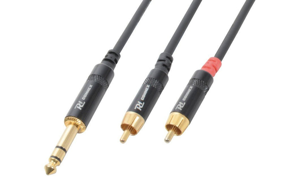 PD - Connex CX84 - 3 - Cable 6.3 Stereo - 2 RCA Macho 3.0m - Tempo Shop