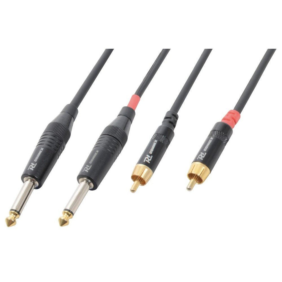 PD - Connex CX74 - 6 - Cable 2x Jack mono 6,3mm - 2x Macho RCA 6m - Tempo Shop