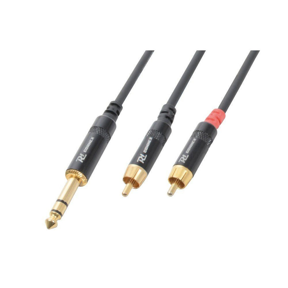 PD - Connex CX84 - 3 - Cable 6.3 Stereo - 2 RCA Macho 3.0m - Tempo Shop