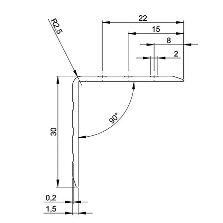 FactorRACK Perfil Angular 30x30 mm - Aluminio para flightcase