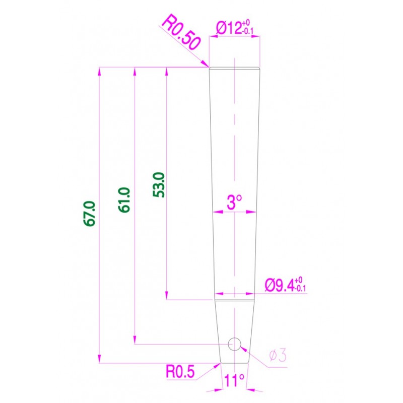 Triton Blue Pin Metálico para Bulones de Truss - 67x12 mm con Clip de Seguridad