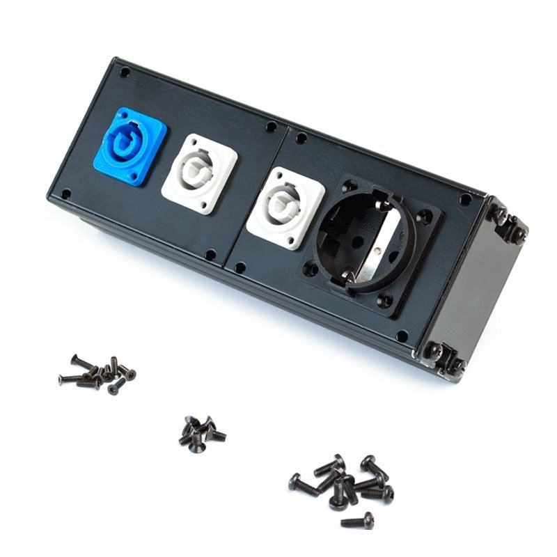 FactorRACK Multibar Placa 1 Schuco 10 cm - Panel conector cajetines escenario
