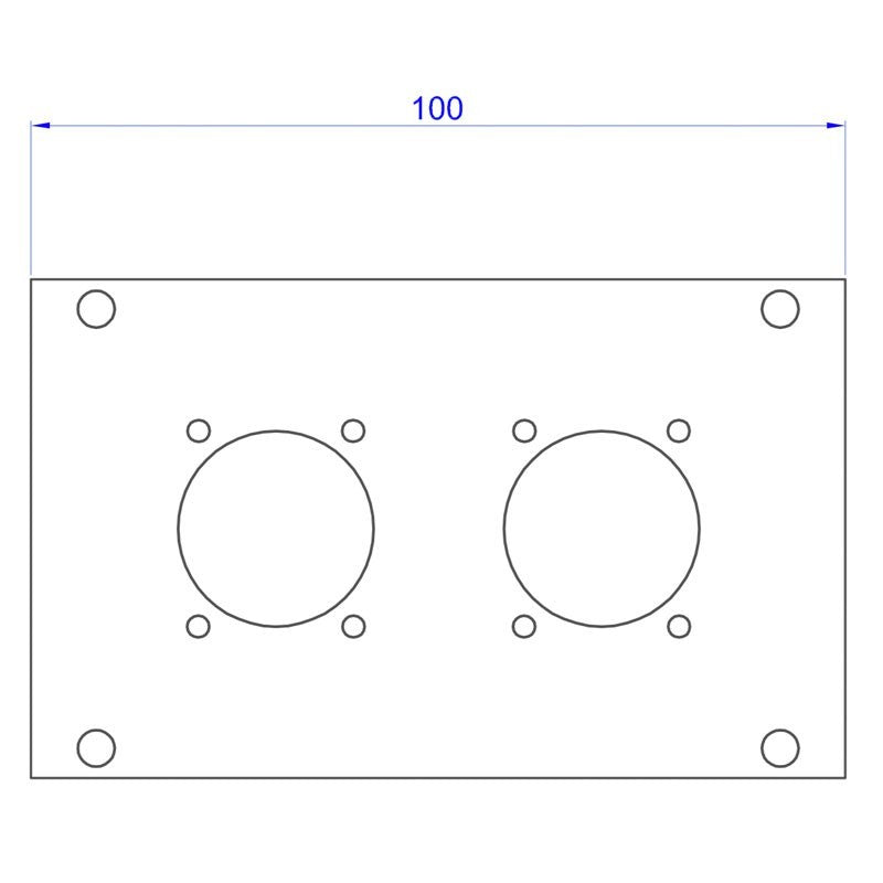 FactorRACK Multibar ZEBAVB80 - Placa para 2 conectores XLR de 10 cm negra