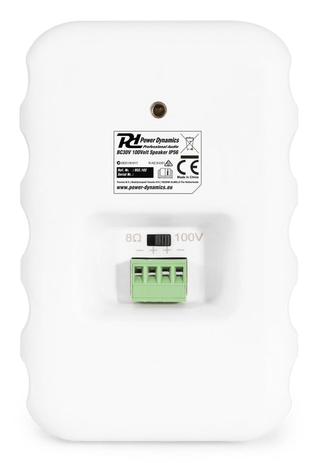 Power Dynamics BC30V - Pareja de altavoces blanco IPX5 100V 3" 60W - Tempo Shop
