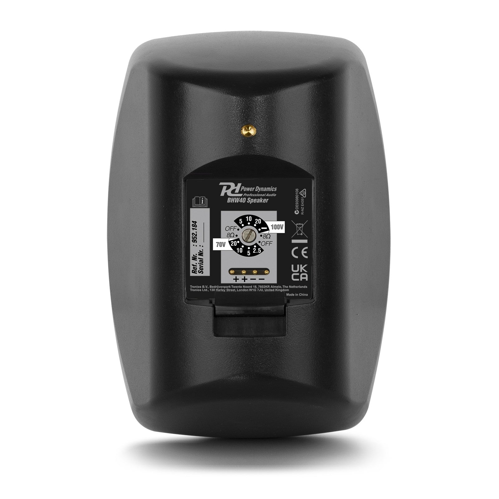 Power Dynamics BHW40BK - Conjunto de altavoces Interior/Exterior 4" 60W 100V Negro - Tempo Shop