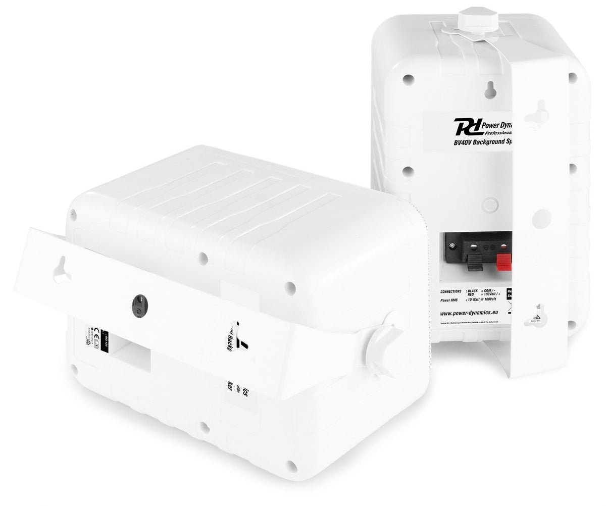 Power Dynamics BV40B - Conjunto de altavoces de ambiente Blanco 4" 100V - Tempo Shop