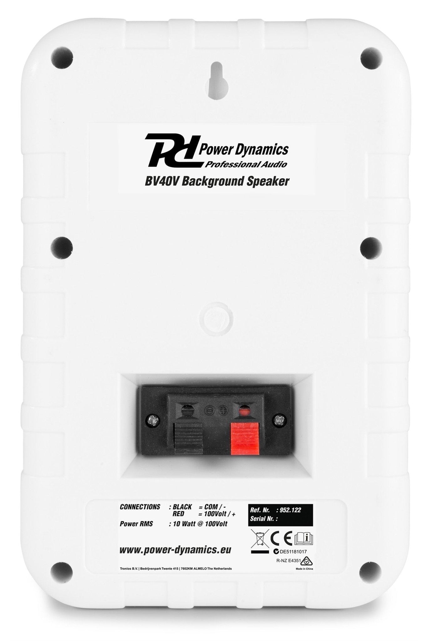 Power Dynamics BV40B - Conjunto de altavoces de ambiente Blanco 4" 100V - Tempo Shop