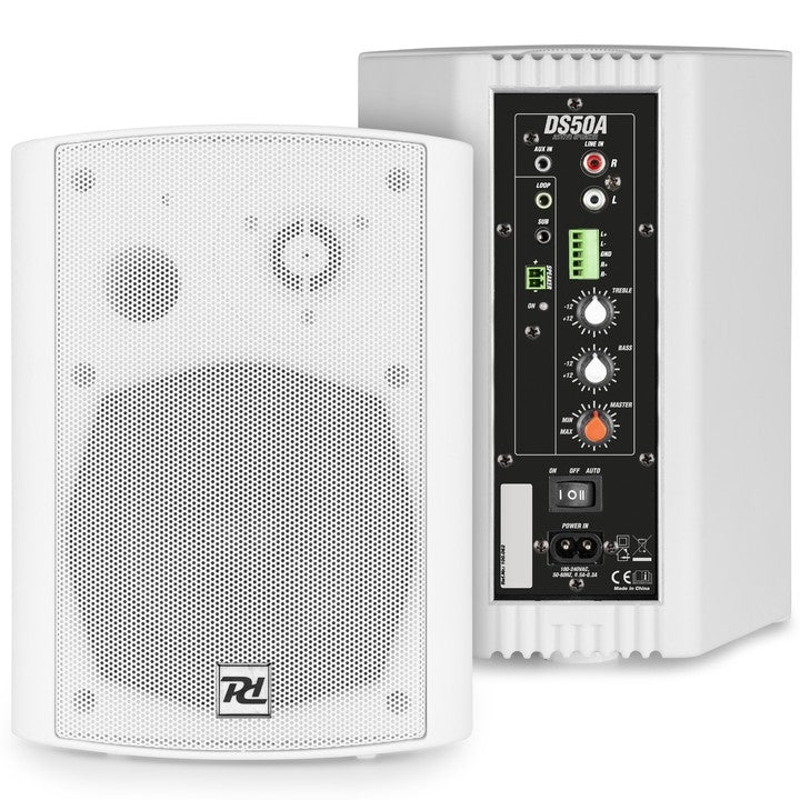 Power Dynamics DS50AW - Conjunto altavoces activo con BT 5.25” 100W Blanco - Tempo Shop