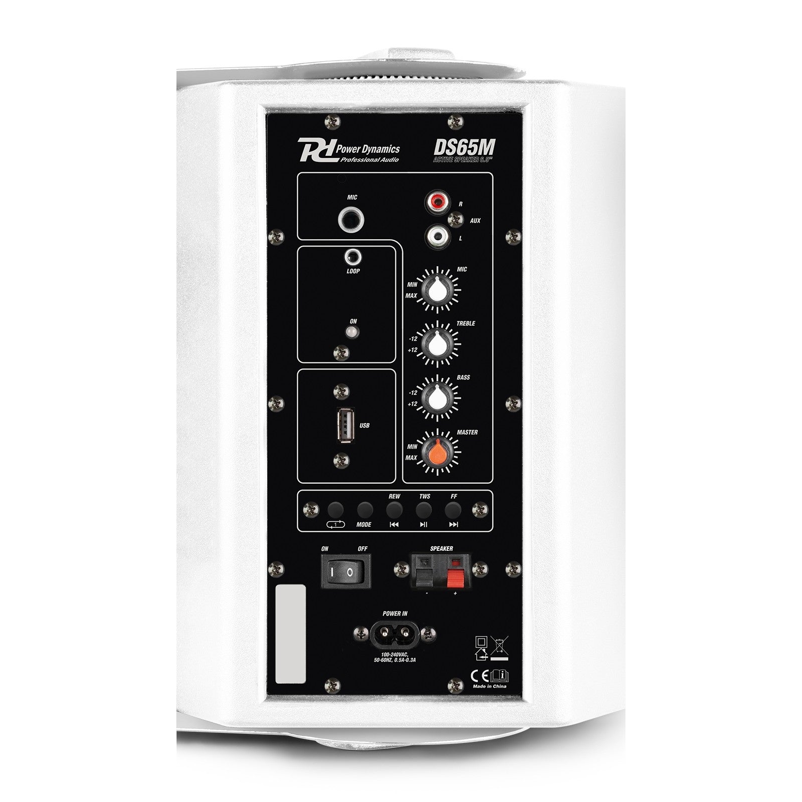 Power Dynamics DS65MW - Conjunto altavoces activo con BT 6.5” 125W Blanco - Tempo Shop