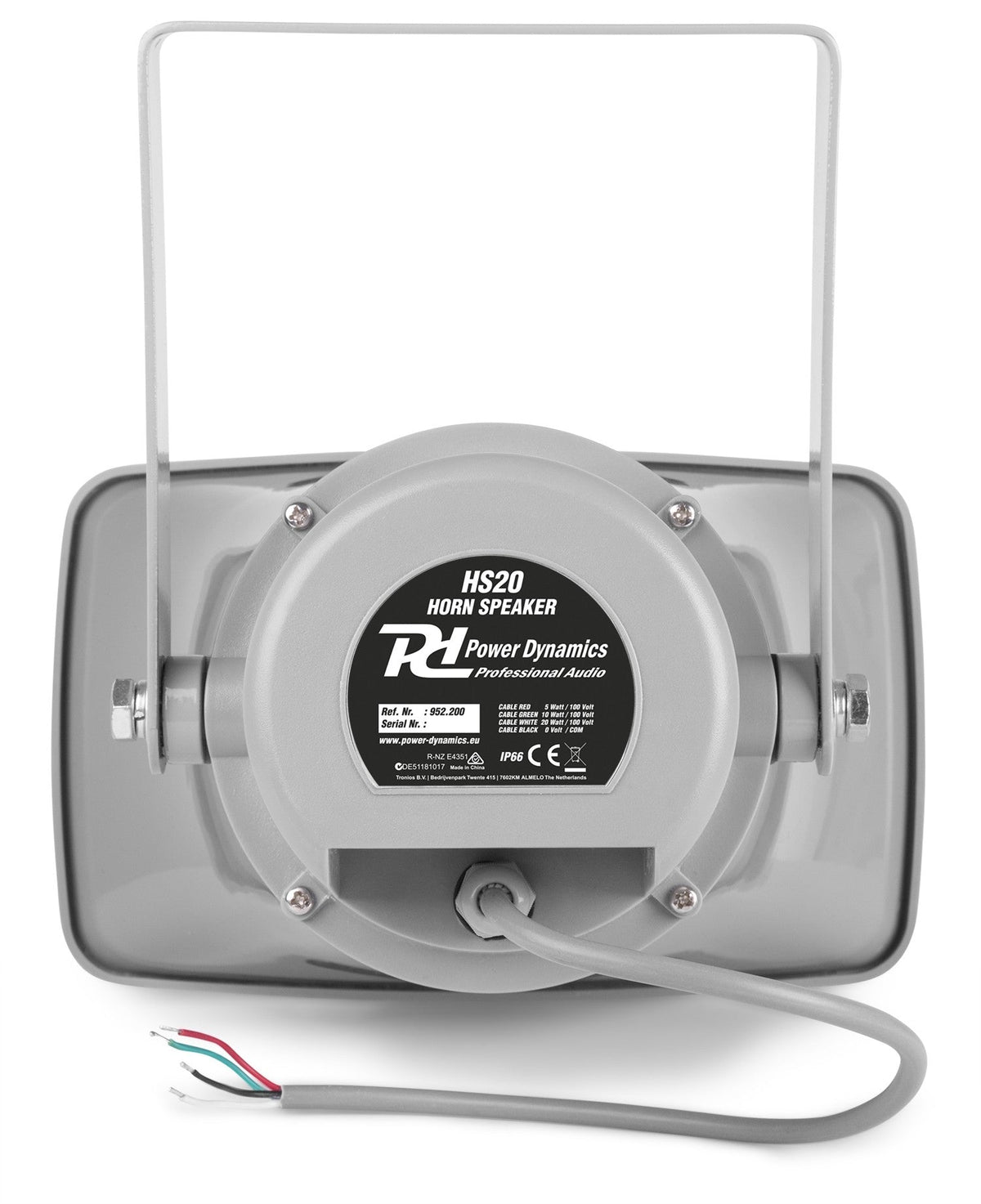 Power Dynamics HS20 - Altavoz exponencial Bocina 20W 100V - IPX6 - Tempo Shop