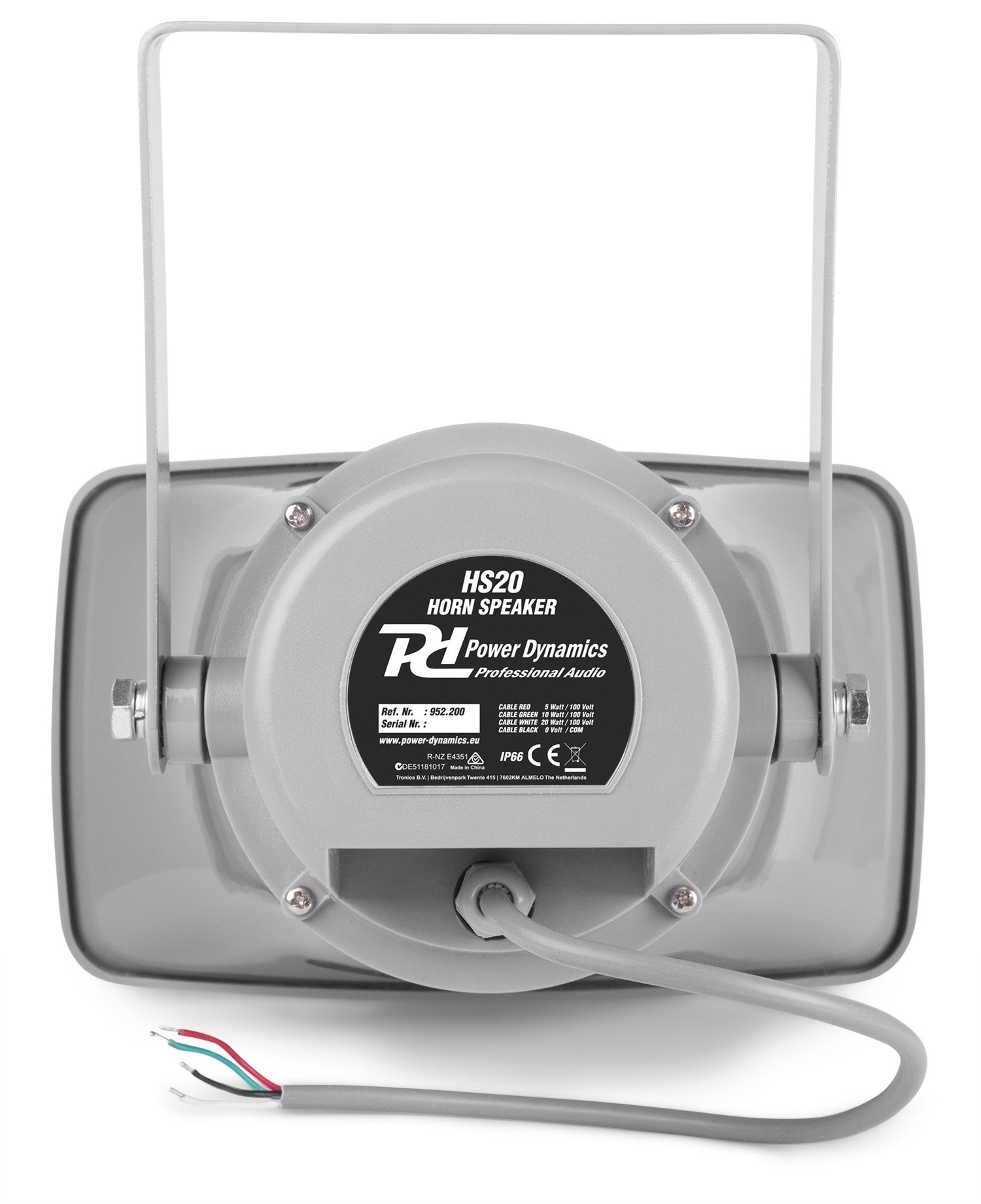 Power Dynamics HS20 - Altavoz exponencial Bocina 20W 100V - IPX6 - Tempo Shop