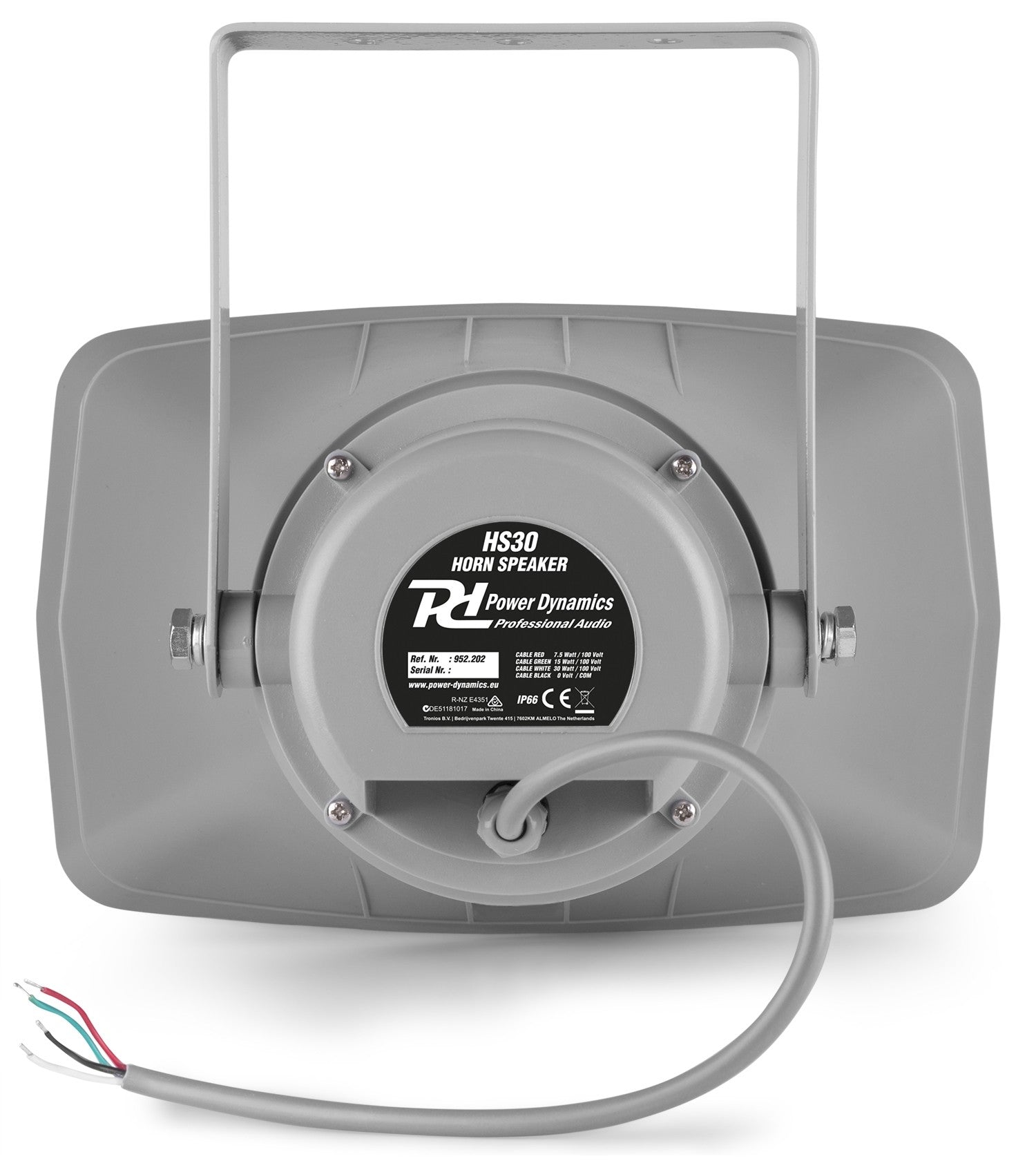 Power Dynamics HS30 - Altavoz exponencial bocina 30W 100V - IPX6 - Tempo Shop