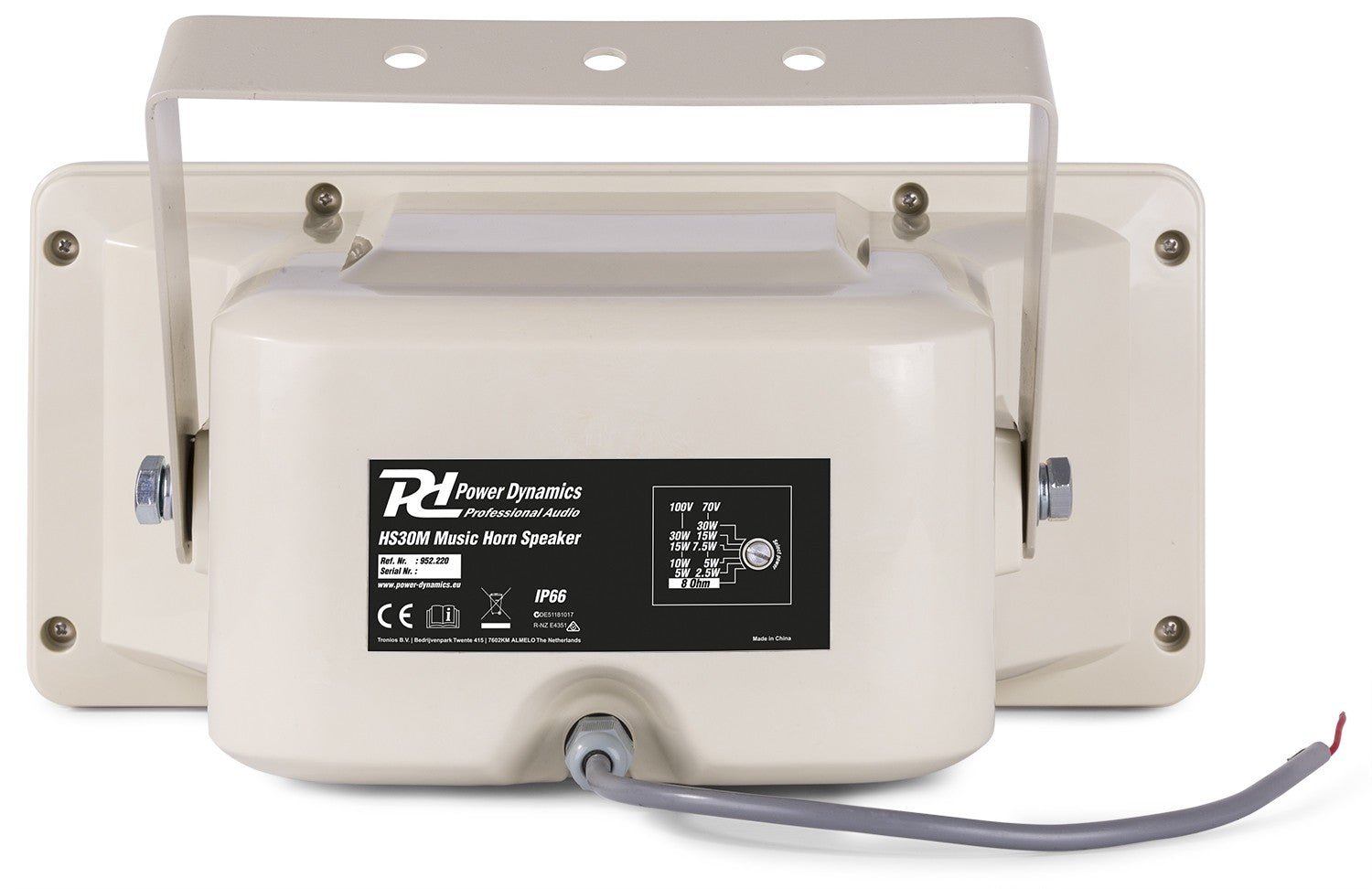 Power Dynamics HS30M - Altavoz de bocina para música 30W 100V - IPX6 - Tempo Shop