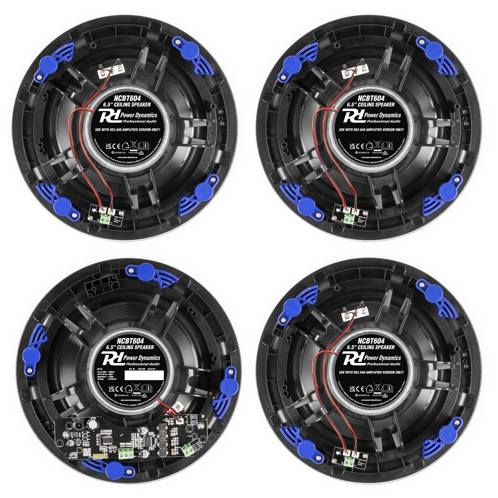 Power Dynamics NCBT604 - Conjunto altavoces de techo de bajo perfil amplificados BT 6.5" Blanco - Tempo Shop