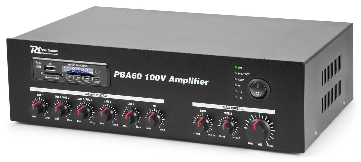 Power Dynamics PBA60 - Amplificador línea 100V 60W - Tempo Shop