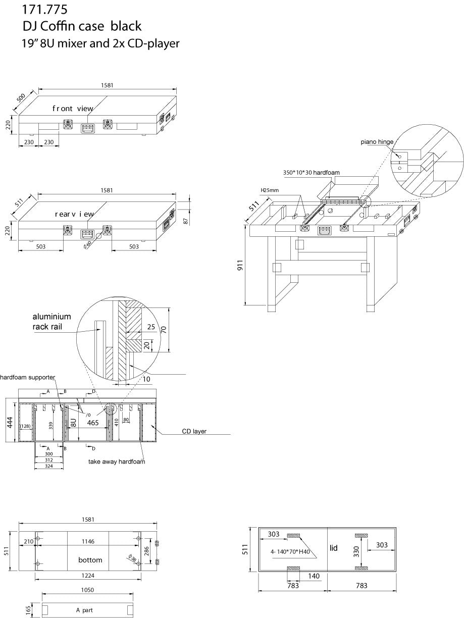 Power Dynamics PD - FC3 - Flightcase 19" para mesa de mezclas y CDs. - Tempo Shop