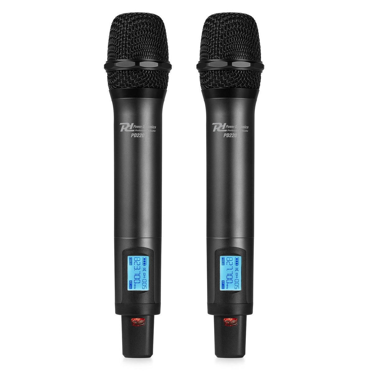 Power Dynamics PD220 - Micrófono inalámbrico de mano UHF 2x 80 - Canales, sistema True Diversity - Tempo Shop