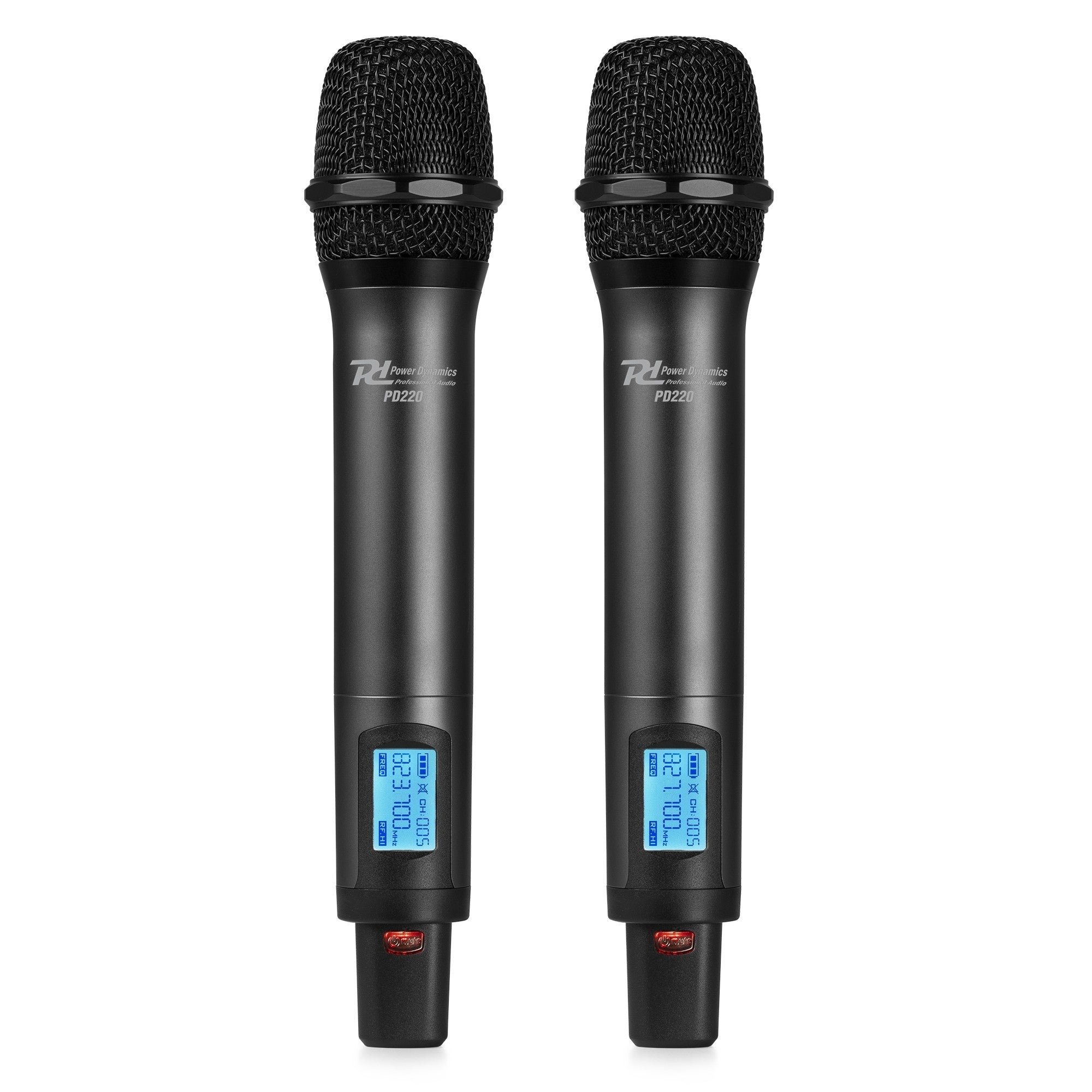 Power Dynamics PD220 - Micrófono inalámbrico de mano UHF 2x 80 - Canales, sistema True Diversity - Tempo Shop