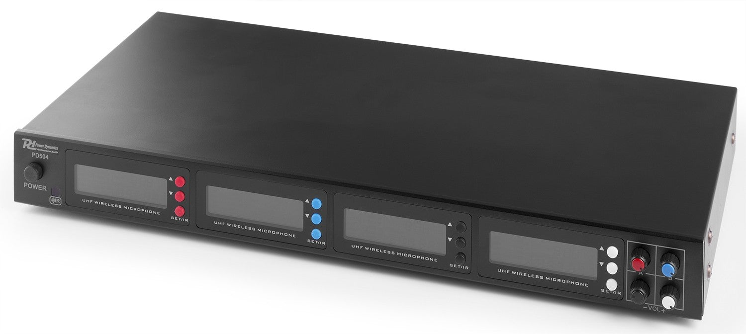 Power Dynamics PD504H - Micrófono inalámbrico de 4x 50 canales con 4 micrófonos de mano - Tempo Shop