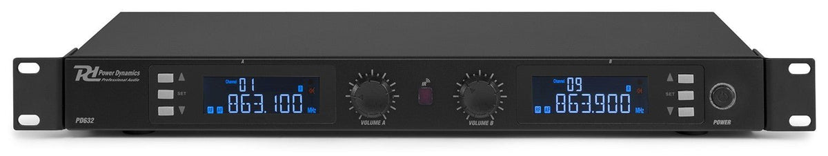 Power Dynamics PD632H - 2x 20 Canales Digital UHF Micro Inalámbrico con 2 micros - Tempo Shop