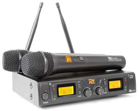 Power Dynamics PD782 - Micrófono Inalámbrico UHF 2x 8 Canales con 2 Micrófonos - Tempo Shop