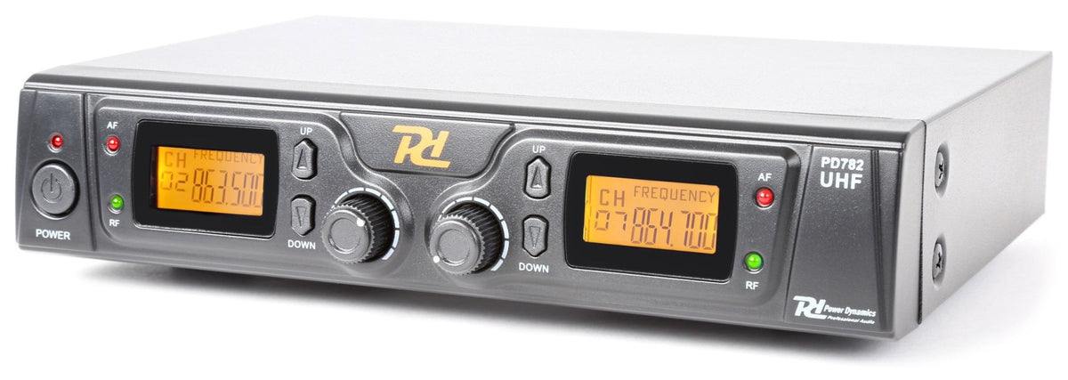 Power Dynamics PD782 - Micrófono Inalámbrico UHF 2x 8 Canales con 2 Micrófonos - Tempo Shop