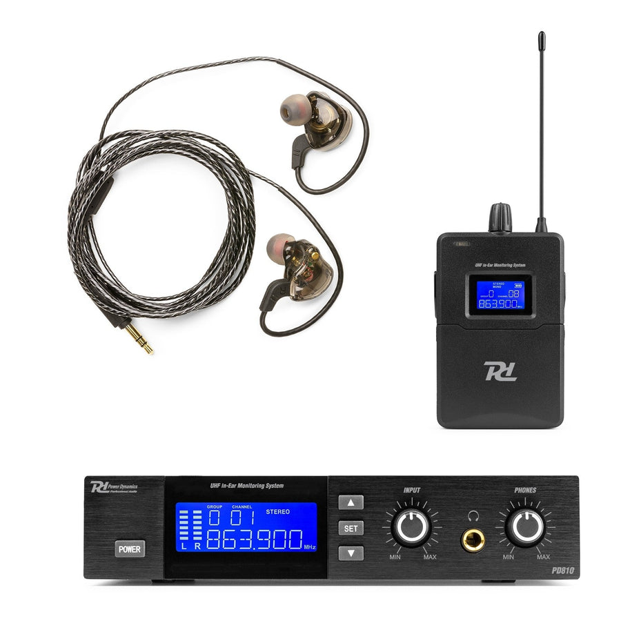 Sistema Power Dynamics PD810 de monitorización in-ear UHF para escenarios y eventos