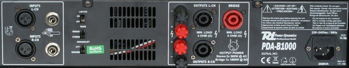 Power Dynamics PDA - B1000 - Amplificador Profesional - Tempo Shop