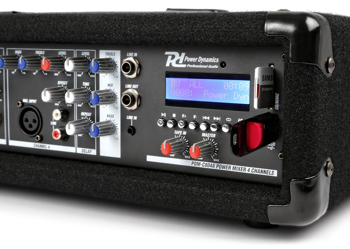 Power Dynamics PDM - C405A - Mezclador 4 canales con amplificador - Tempo Shop
