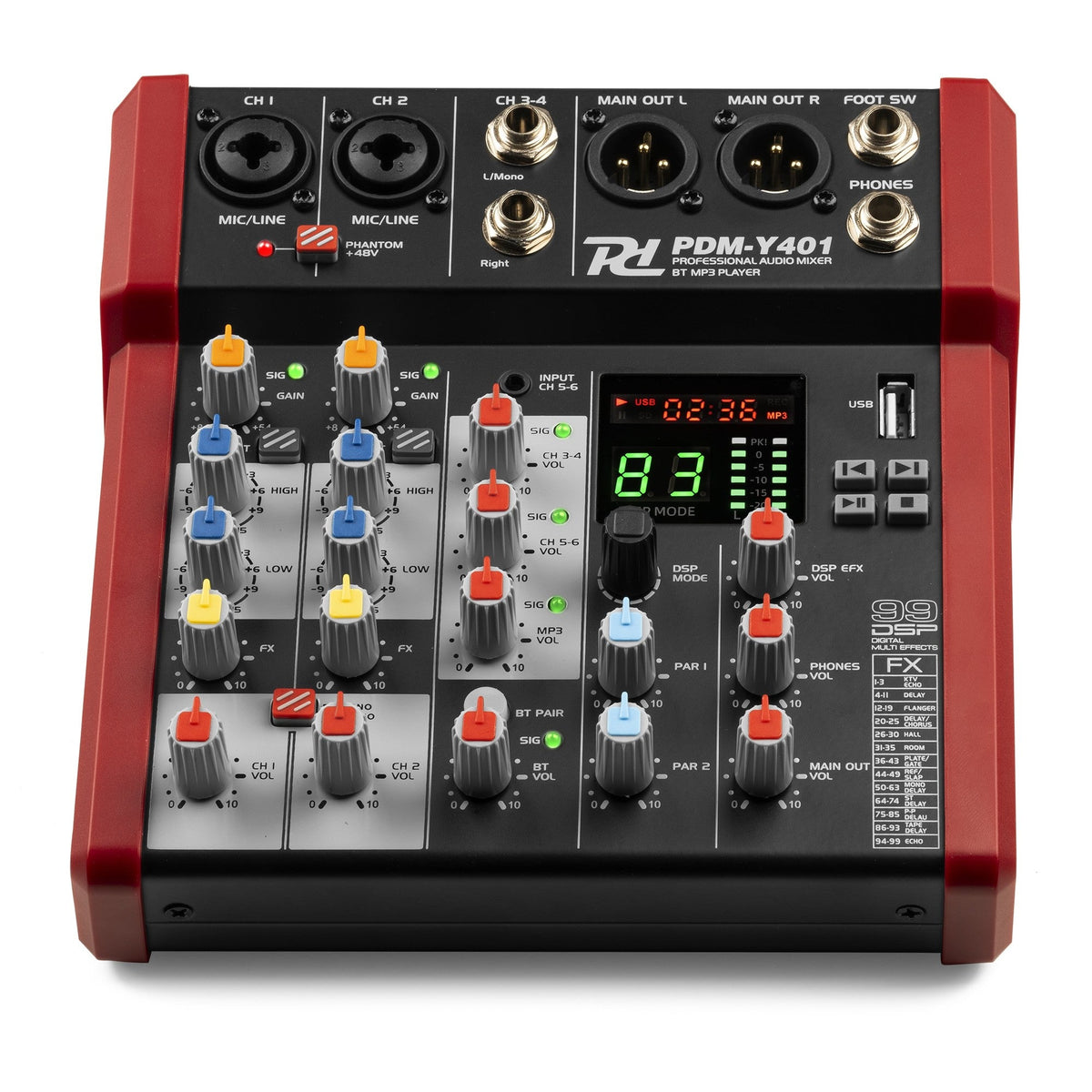 Power Dynamics PDM - Y401 - Mezclador de estudio 4 - Ch - Tempo Shop