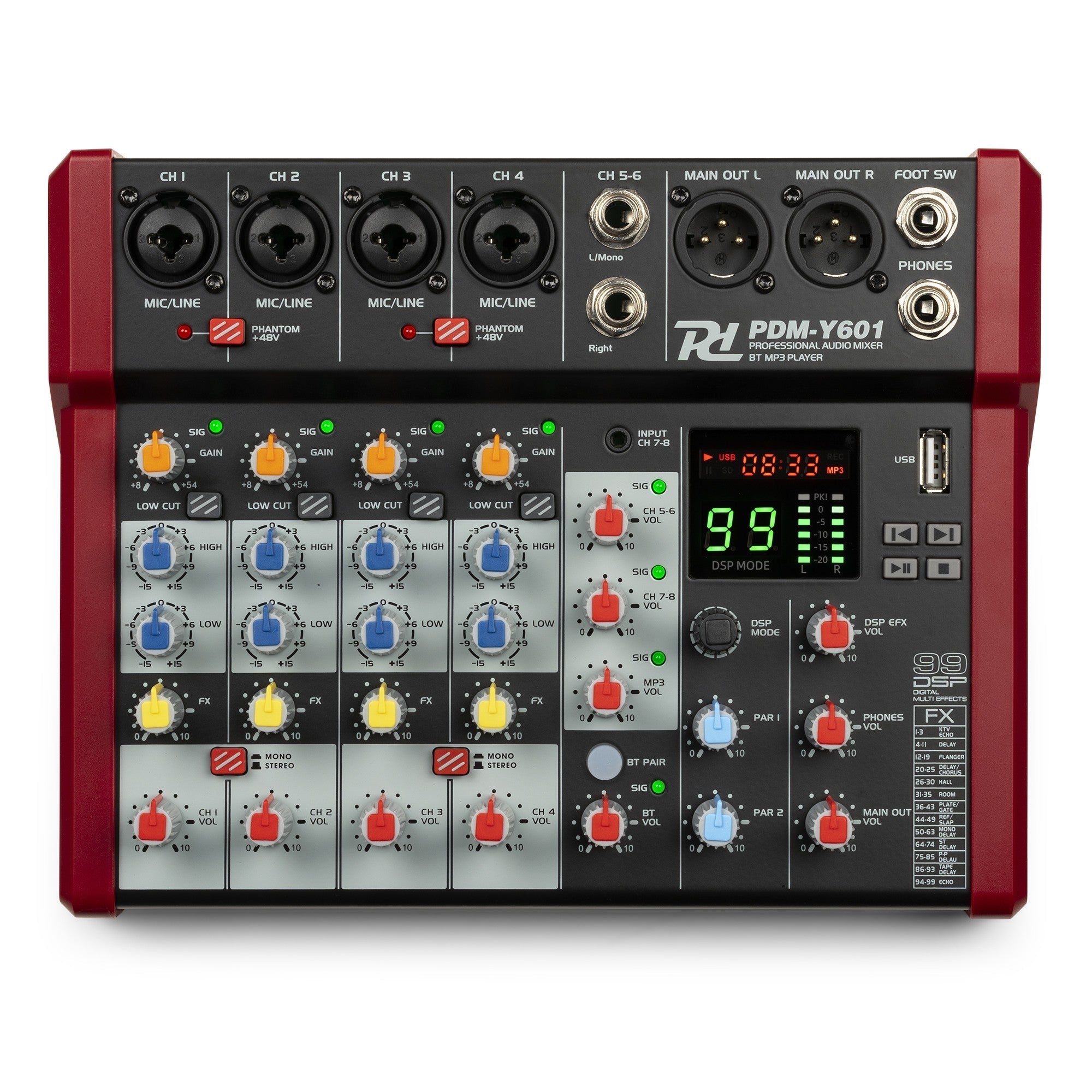Power Dynamics PDM - Y601 - Mezclador de estudio 6 - Ch - Tempo Shop